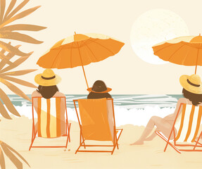 Relax summer illustration - 796283876