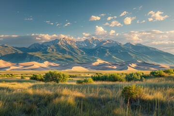 Great Sand Dunes National Park: Majestic Desert Mountain Landscape 