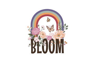 Retro Hippie Sublimation Design, Bloom