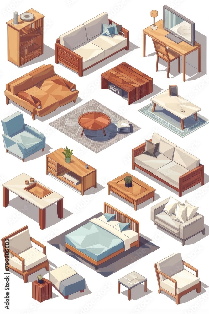 Aufkleber simple and modern furniture set for various design projects