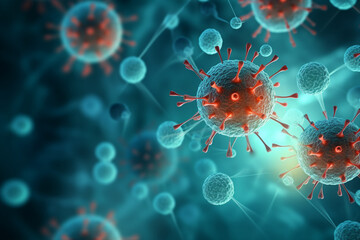Covid 19 coronavirus illness protection Generative IA illustration digital art modern technology style
