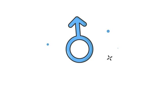 Male Symbol icon animation video