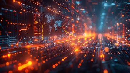 Obraz premium Design a digital visualization of an AI-powered dashboard used for global supply chain management.