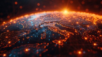 Design a digital visualization that details the blockchain network used for cryptocurrency transactions.