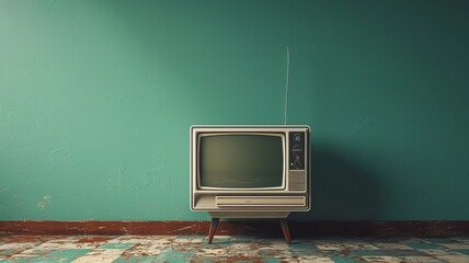 modern television, realistic, background chroma plain green,generative ai - obrazy, fototapety, plakaty