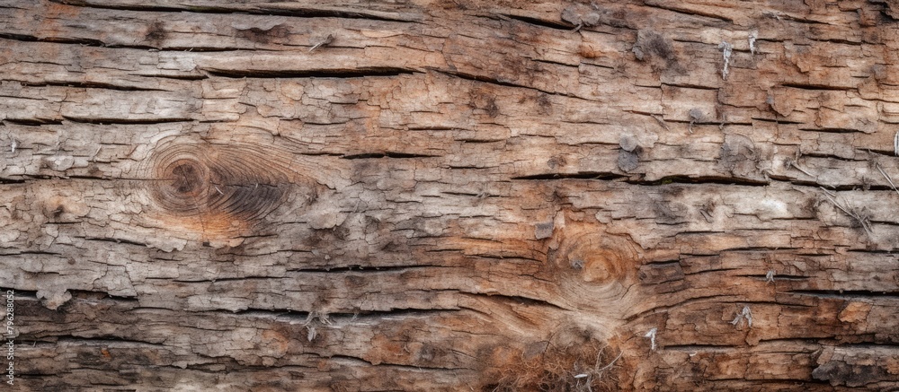 Poster tree trunk knot close-up
