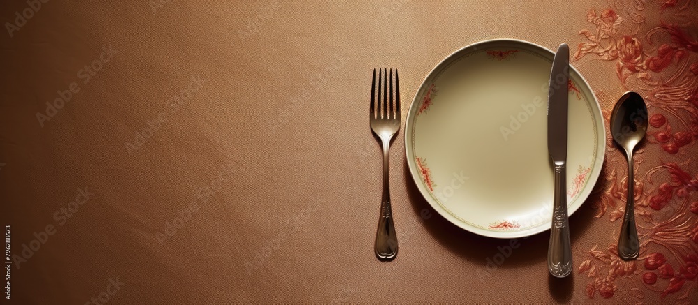 Aufkleber plate with utensils on it