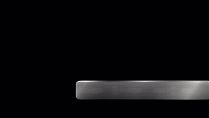 An Aluminum, silver-look Lower Third with alpha channel embedded. Semitransparent overlay, UltraHD resolution, and 7 seconds total duration.