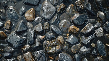 Close up of rocks in a body of water. Suitable for nature and landscape themes