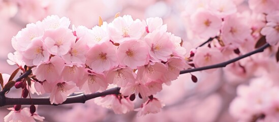 Obraz premium Pink flower close-up on tree