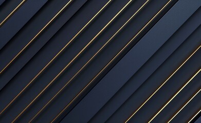 Abstract presentation background with shining gold lines on dark blue