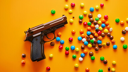 Chocolate gun shooting
