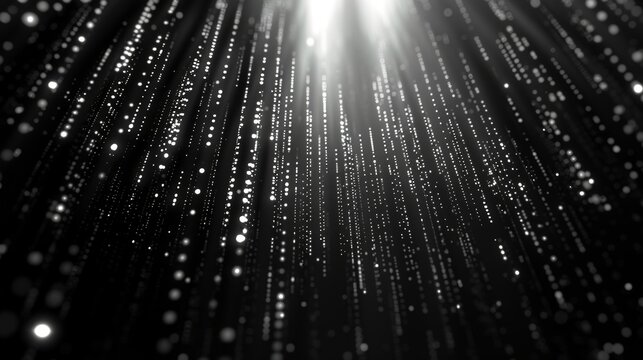 A binary code pattern cascading down a dark background, symbolizing the fundamental language of computers.