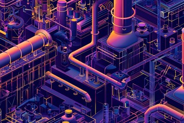 Group of interconnected pipes, suitable for industrial concepts