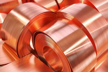 Industrial copper metal rolls, suitable for manufacturing and construction projects