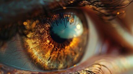 Detailed close up of a person's eye, suitable for medical or beauty concepts
