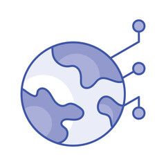 Icon of global network, digital earth vector design