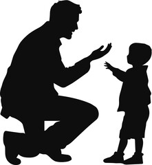 silhouette of a father and child