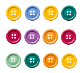 Multicolor buttons, transparent background