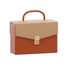 3D illustration of Briefcase. Business model canvas