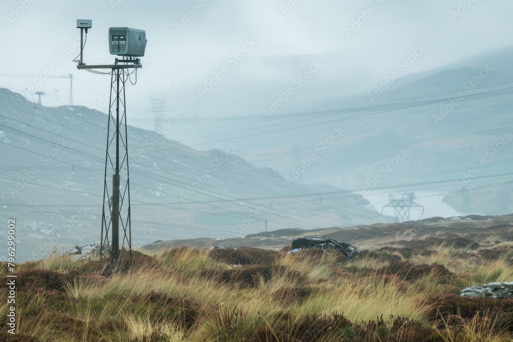 Poster two sheep standing on top of a grass covered field. suitable for agricultural concepts