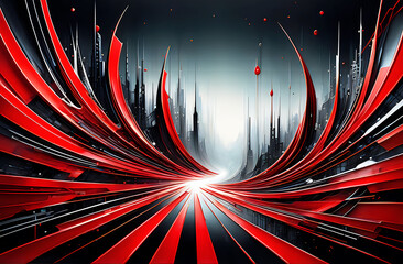 Red Lines  painting Abstract Background.