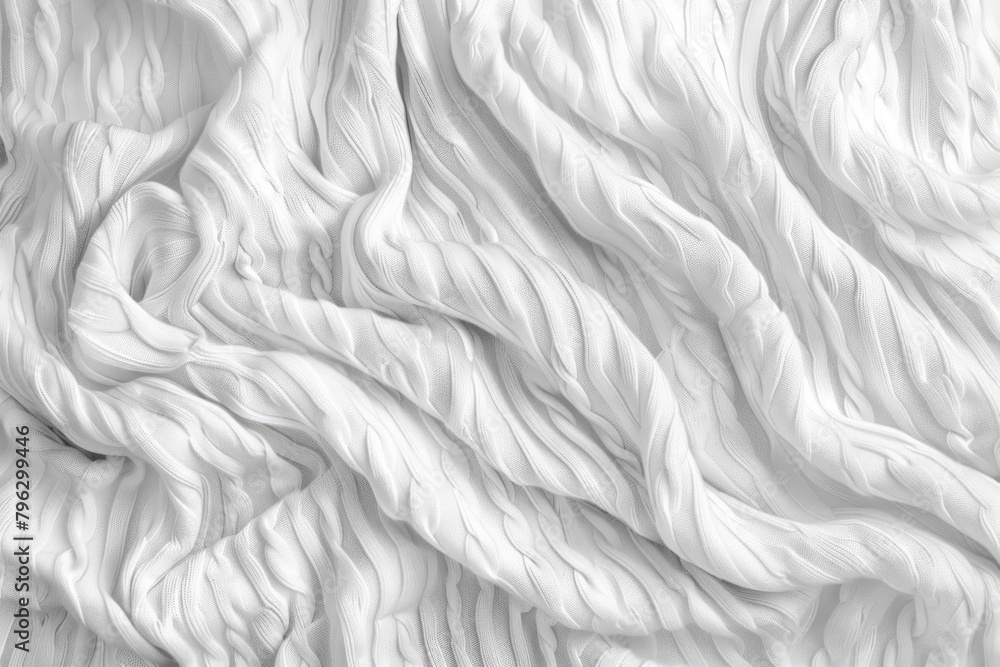 Poster Close up view of a white fabric, suitable for background use