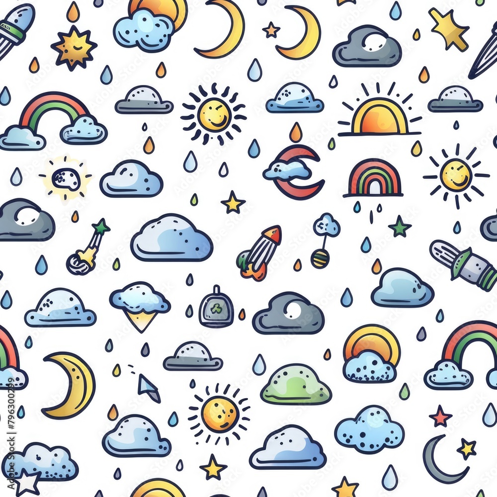 Aufkleber collection of various weather icons for design projects