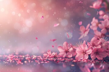 Fototapeta na wymiar Beautiful pink cherry blossoms background