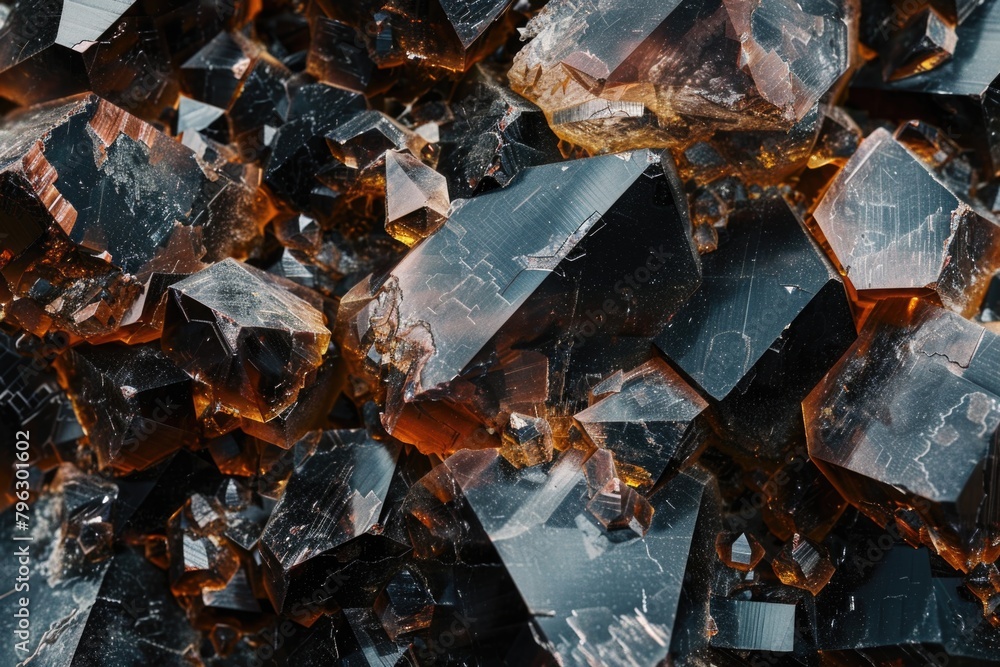 Poster a detailed view of a cluster of crystals, perfect for science or geology projects