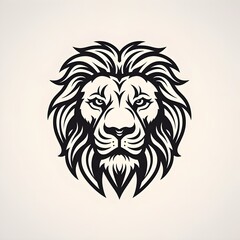 Lion head illustration logo, Generative AI