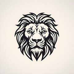 Obraz premium Lion head illustration logo, Generative AI