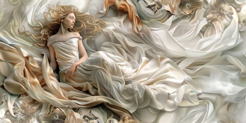 Graceful depiction of a luxury woman at rest, exuding elegance and refinement in her serene demeanor.