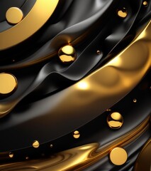 User
Abstract background, golden circles and black stripes, digital art style, dark gray tones, complex composition - obrazy, fototapety, plakaty