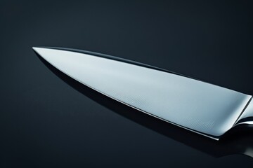 Chef's Knife on Dark Background. Sleek and Modern Design Professional Cutlery. 