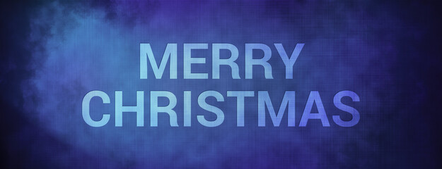 Merry Christmas isolated on fabric blue banner background abstract