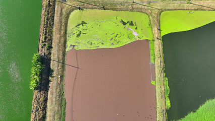 The industrial wastewater treatment pond champions environmental responsibility, safeguarding...
