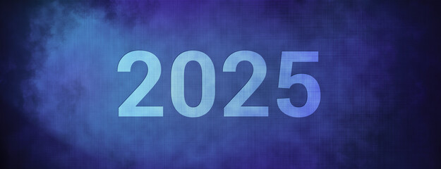 2025 isolated on fabric blue banner background abstract