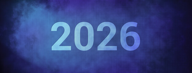 2026 isolated on fabric blue banner background abstract