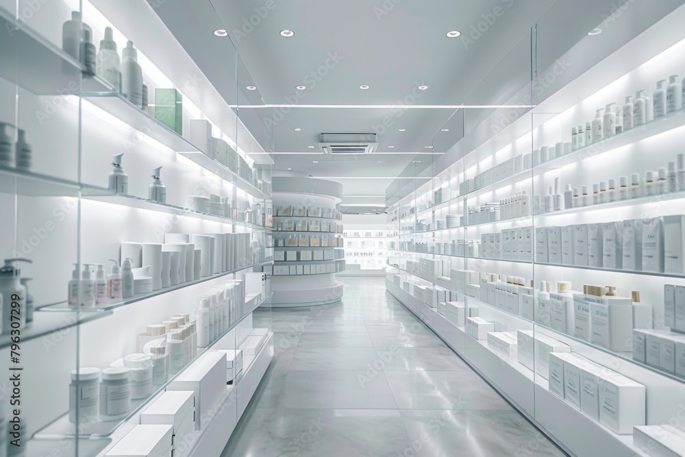 Aufkleber a store filled with shelves of various bottles, suitable for product display