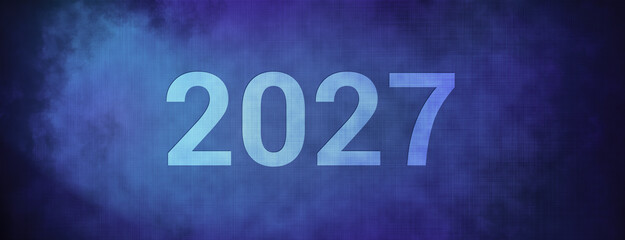 2027 isolated on fabric blue banner background abstract