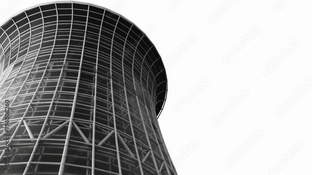 Poster monochrome image of a tall urban skyscraper, suitable for architectural projects