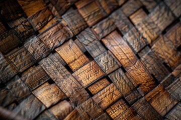 The Textured Surface of a Woven Basket Made by Skilled Hands.