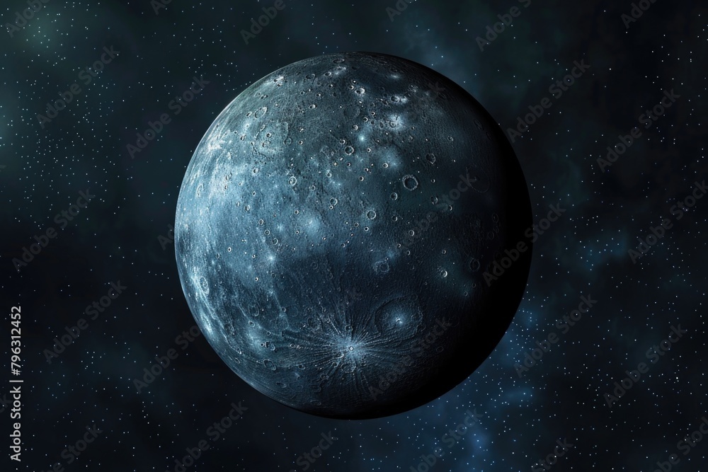 Poster A stunning image of a planet with a backdrop of countless stars. Perfect for space-themed projects