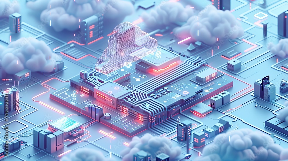 Poster cloud computing: an illustration of a cloud computing network