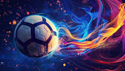 Football cup soccer ball. Sport poster infinity concept background
