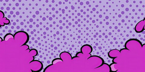 Lavender pop art background in retro comic style with halftone dots, vector illustration of backdrop with isolated dots blank empty with copy space