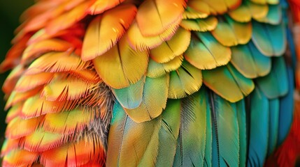 Naklejka premium Macro Close-Up of Hummingbird's Iridescent Feathers.