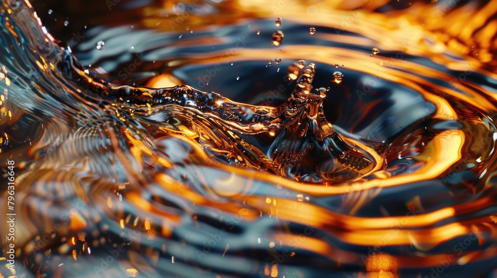Poster detailed close up of a single water drop, suitable for various design projects
