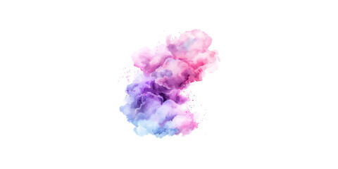 Fototapeta premium watercolor pink and purple cloud clipart, white background